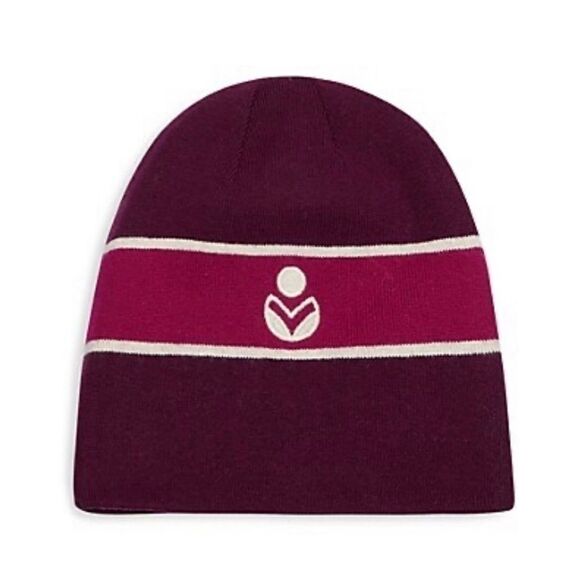 ISABEL MARANT  Camden Striped Logo Beanie - Burgundy NWT - Picture 1 of 6